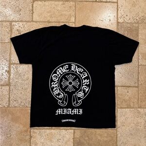 Chrome Hearts Miami Horseshoe Logo Pocket Short Sleeve Black T-Shirt
